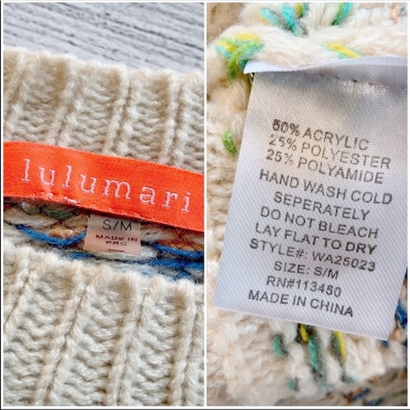 Lulumari Long-Sleeve Crewneck Patterned Sweater - Picture 6 of 9